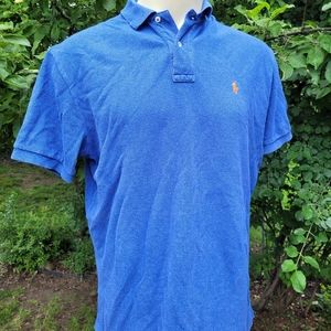 Polo Ralph Lauren Men's Large Blue Short Sleeve Cotton Shirt Large